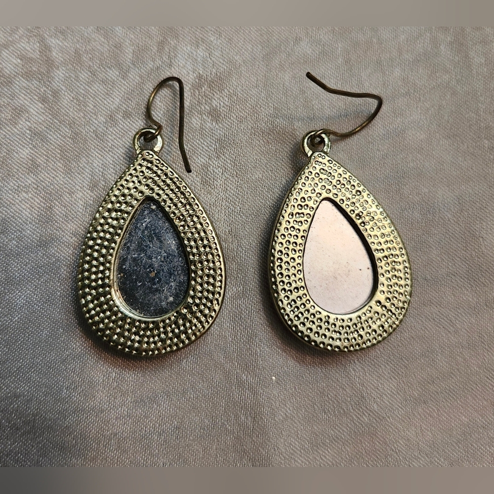 Brunt Orange Teardrop Earrings - Picture 2 of 2